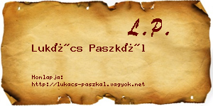 Lukács Paszkál névjegykártya